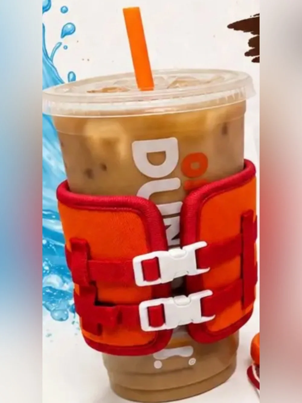 NEW!! Authentic Limited Edition Dunkin Life Jacket Cup Sleeve- (NWT)